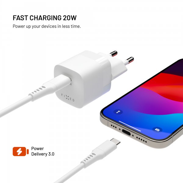 Fixed Lader Mini PD 20W USB-C Hvit