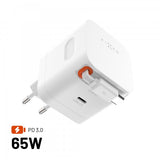 Fixed GaN65 Lader med forlengbar USB-C-kabel 65 W