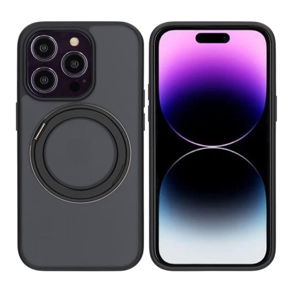 iPhone 14 Pro Deksel Roterbart Stativ Svart