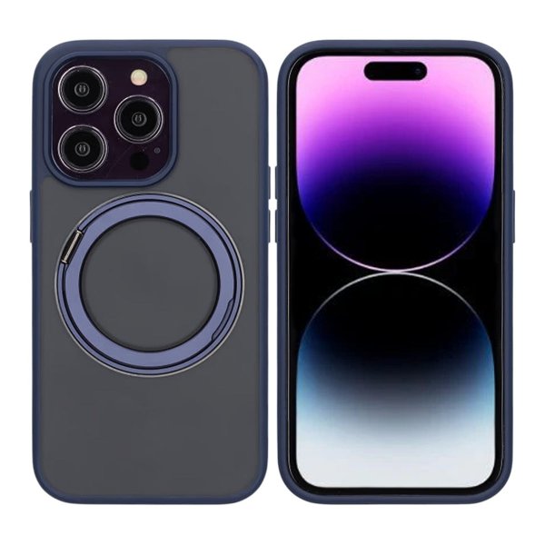 iPhone 14 Pro Deksel Roterbart Stativ Blå