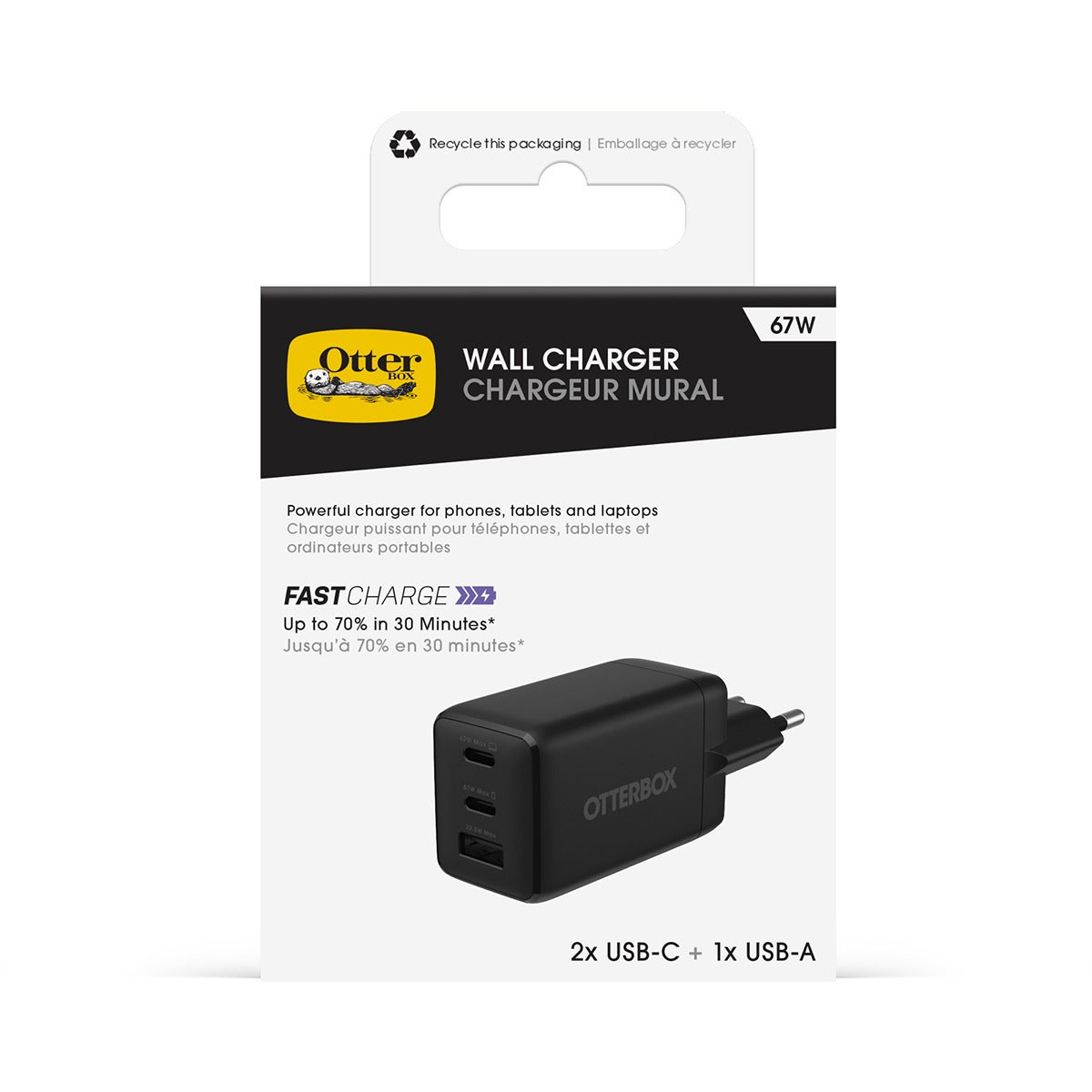 Otterbox Lader Fast Charge Standard USB-C 67W Svart