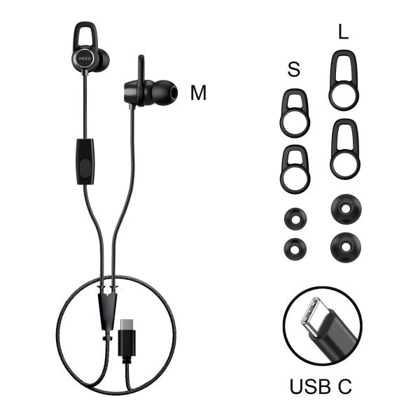 Mixx Kablede Hodetelefoner SoundPort USB-C Svart