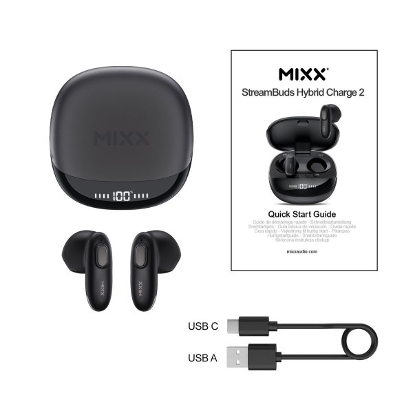 Mixx Trådløse Hodetelefoner StreamBuds Hybrid Charge 2 Svart