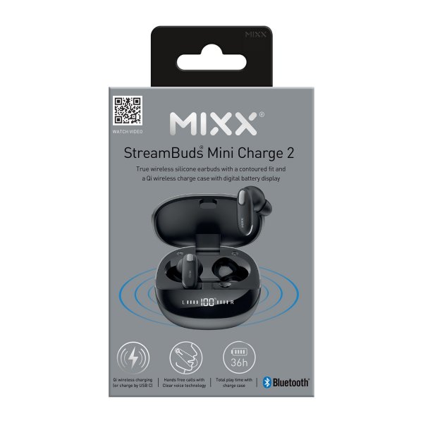 Mixx Trådløse Hodetelefoner StreamBuds Mini Charge 2 Svart