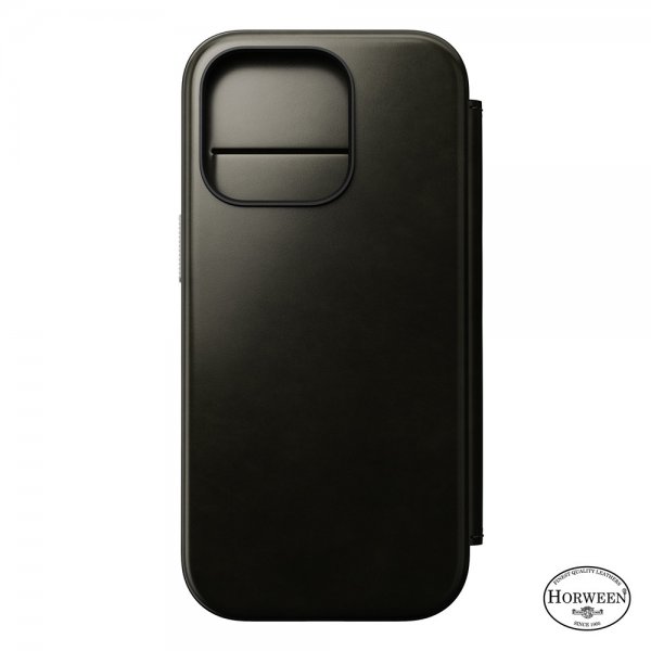 Nomad iPhone 16 Pro Etui Modern Leather Folio Horween Green Chrome