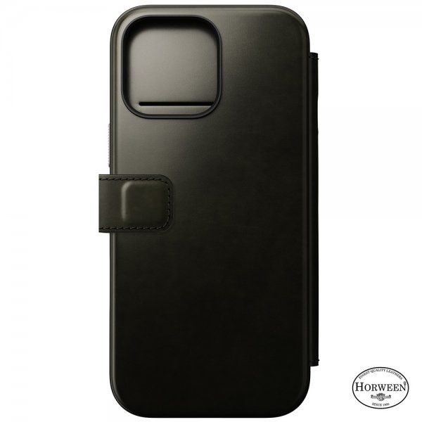 Nomad iPhone 16 Pro Max Etui Modern Leather Folio Horween Green Chrome