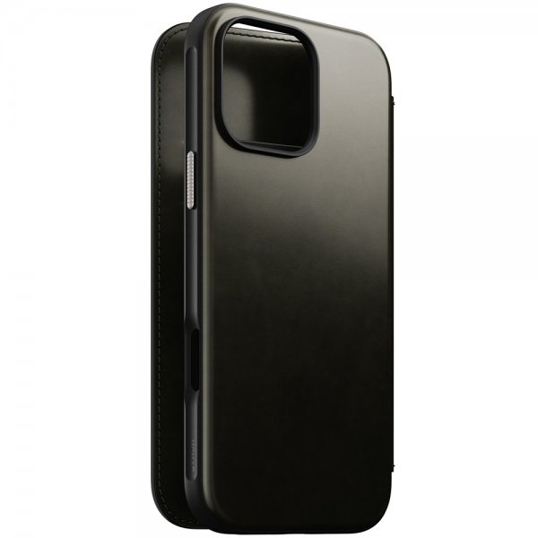 Nomad iPhone 16 Pro Max Etui Modern Leather Folio Horween Green Chrome