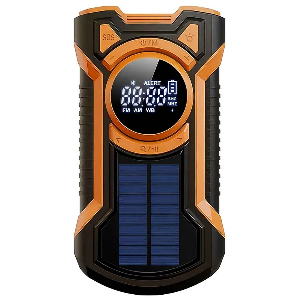 Just in Case 5000 mAh Powerbank/Nødradio solcelle og sveiv Svart/Oransje