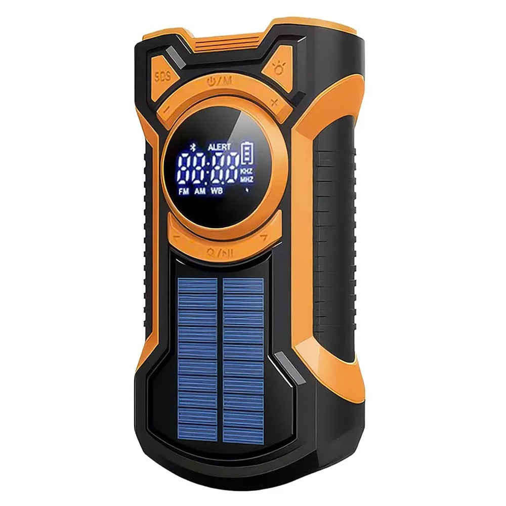Just in Case 5000 mAh Powerbank/Nødradio solcelle og sveiv Svart/Oransje