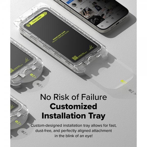 Ringke iPhone 16 Pro Skjermbeskytter Easy Slide Privacy 2-pakning