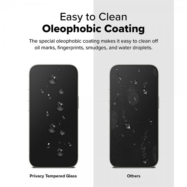 Ringke iPhone 16 Pro Skjermbeskytter Easy Slide Privacy 2-pakning