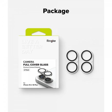 Ringke iPhone 16/iPhone 16 Plus Kamerabeskytter Camera Protector Glass 2-pakning