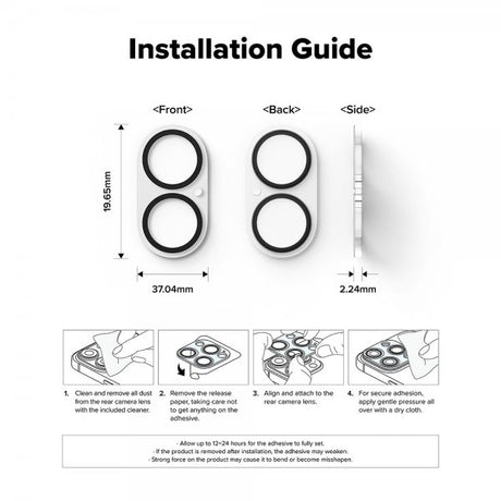 Ringke iPhone 16/iPhone 16 Plus Kamerabeskytter Camera Protector Glass 2-pakning
