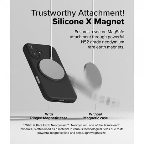 Ringke iPhone 16 Deksel Silicone Magnetic Svart