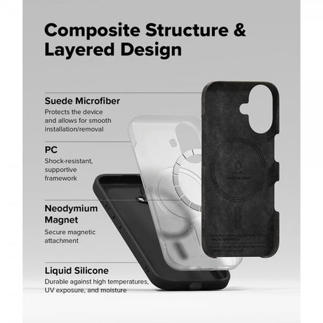 Ringke iPhone 16 Deksel Silicone Magnetic Svart