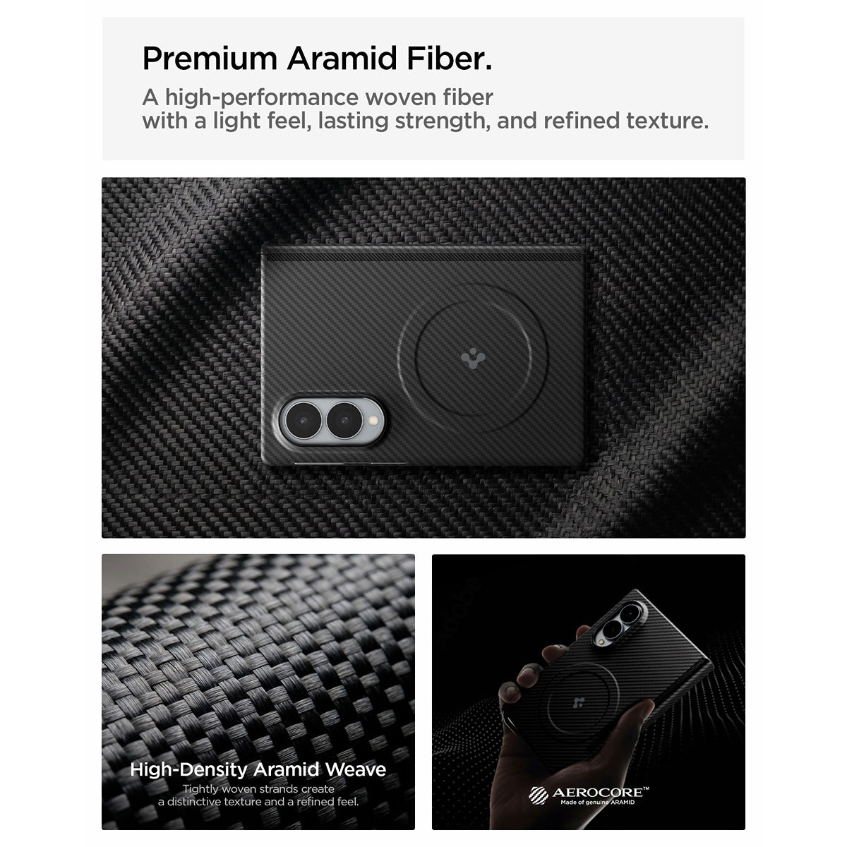 Spigen Samsung Galaxy Z Fold 8 Deksel Air Skin Aramid MagFit Svart