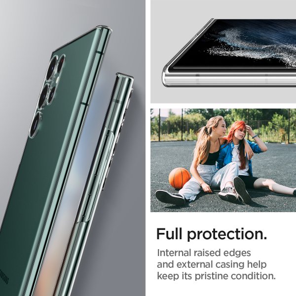 Spigen Samsung Galaxy S22 Ultra Deksel AirSkin Crystal Clear