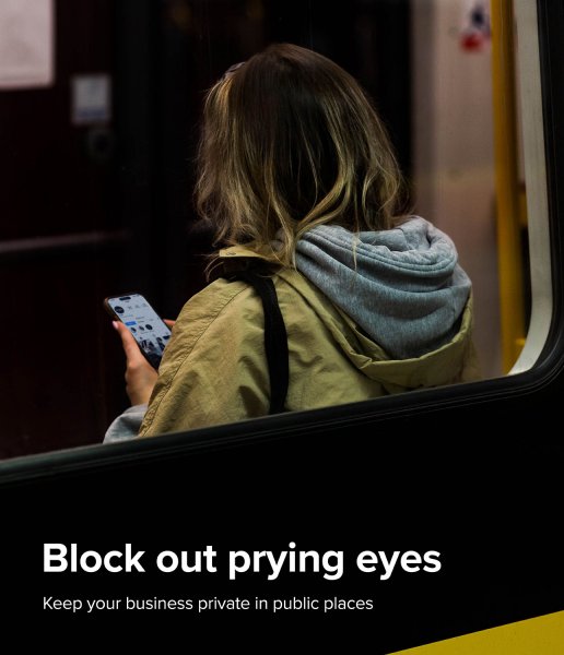 Ringke iPhone 15 Pro Skjermbeskytter Privacy Tempered Glass Installation Jig