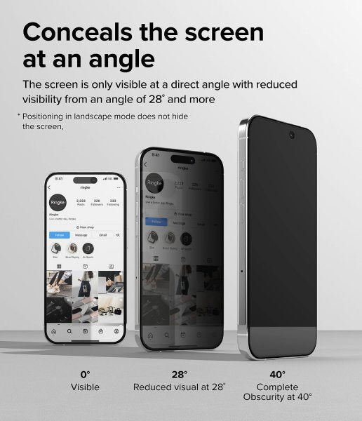 Ringke iPhone 15 Pro Skjermbeskytter Privacy Tempered Glass Installation Jig