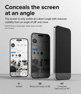 Ringke iPhone 15 Pro Skjermbeskytter Privacy Tempered Glass Installation Jig