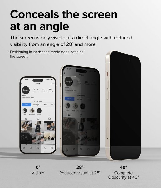 Ringke iPhone 15 Skjermbeskytter Privacy Tempered Glass Installation Jig