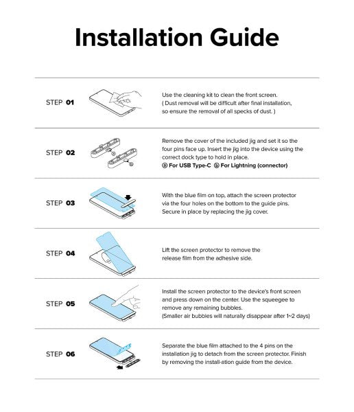 Ringke iPhone 15 Skjermbeskytter Privacy Tempered Glass Installation Jig