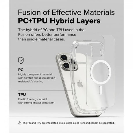 Ringke iPhone 16 Pro Max Deksel Fusion Magnetic Matte Transparent