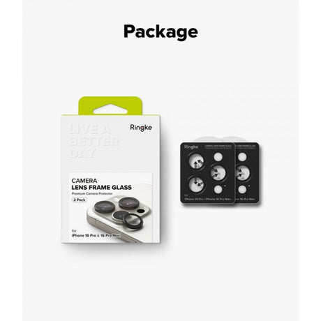 Ringke iPhone 16 Pro/iPhone 16 Pro Max Kamerabeskytter Camera Lens Frame 2-pakning