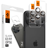 Spigen iPhone 16 Pro/Pro Max/17 Pro/Pro Max Kamerabeskytter GLAS.tR EZ Fit Optik Pro 2-pakning Desert Titanium