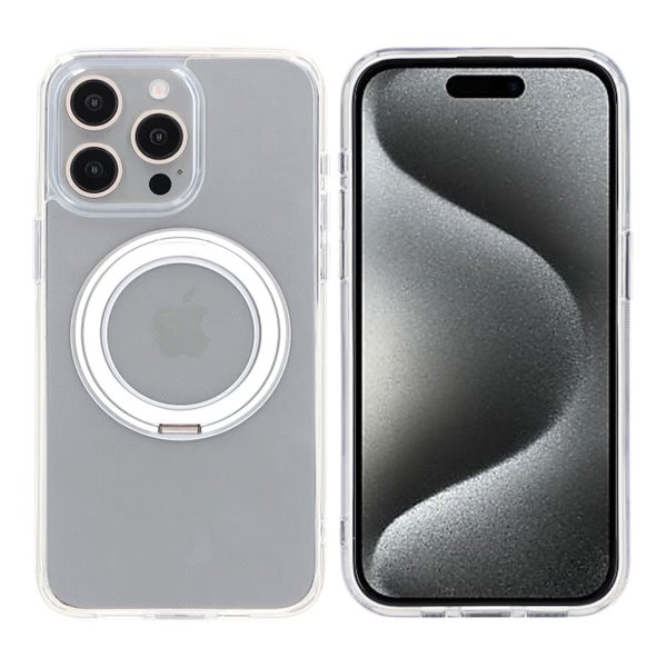 iPhone 15 Pro Max Deksel Roterbart Stativ Transparent
