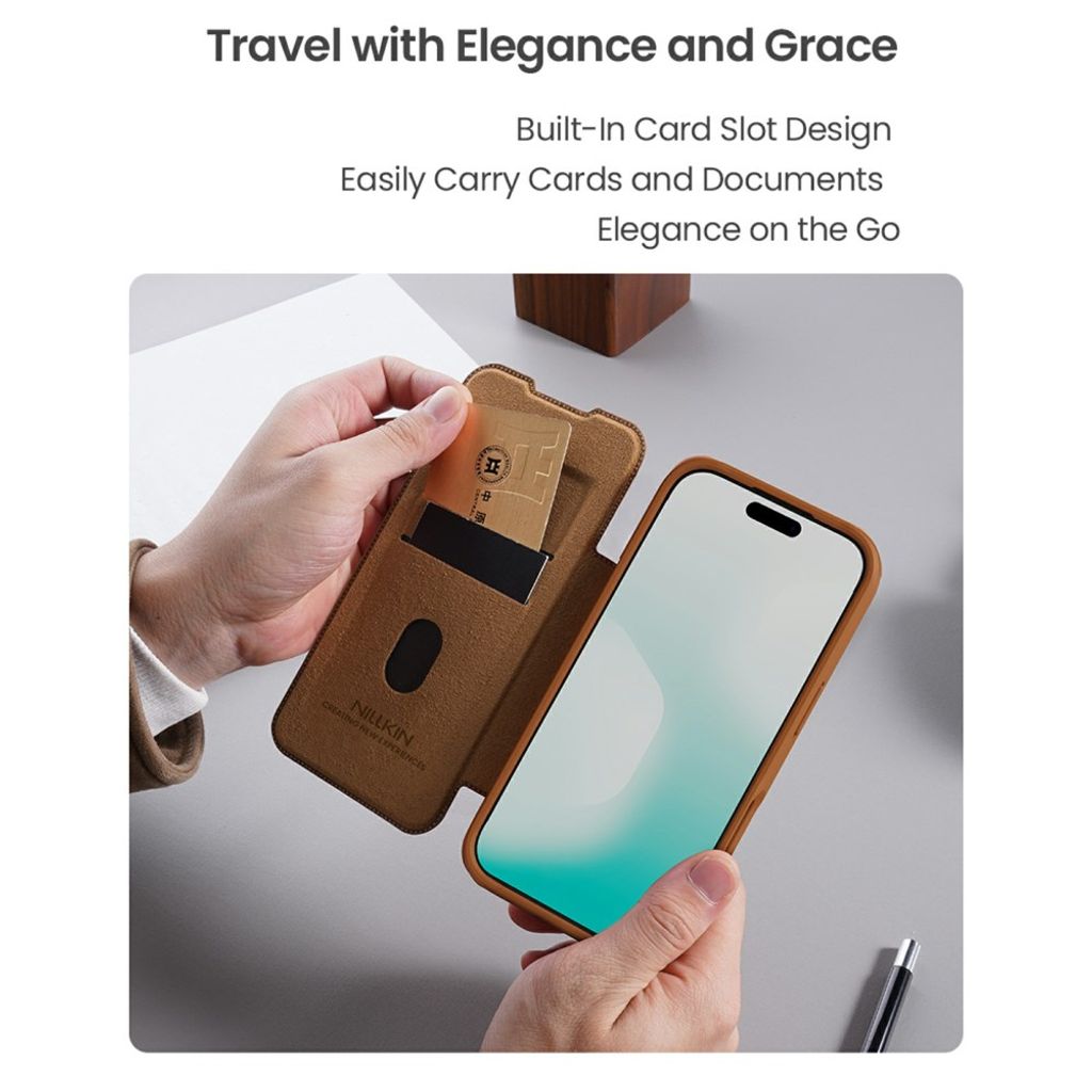 Nillkin iPhone 17 Pro/iPhone 18 Pro Etui Qin Pro Svart