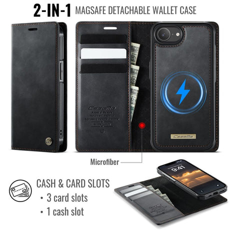 CaseMe iPhone 16e/iPhone 17e Etui C49 Series Svart