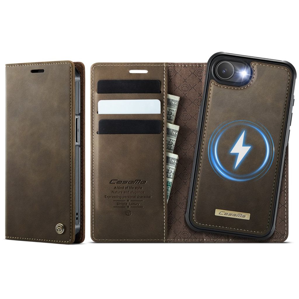 CaseMe iPhone 16e/iPhone 17e Etui C49 Series Brun
