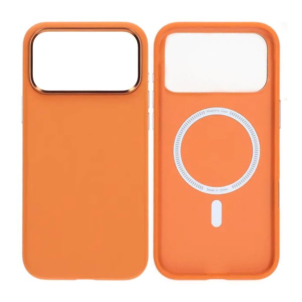iPhone 17 Pro Deksel Kunstlæder MagSafe Oransje