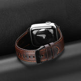 Dux Ducis Apple Watch 44/45/46mm/Ultra 49mm Armbånd Äkta Läder Mörkbrun