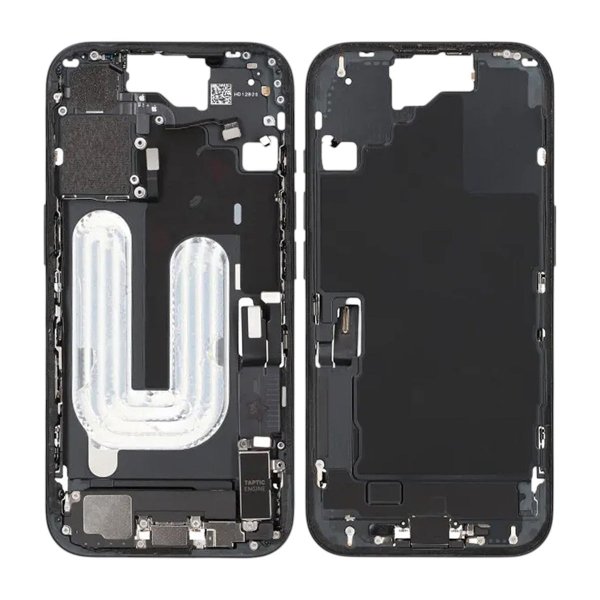 Midtre ramme med smådeler til iPhone 16 - Svart OEM