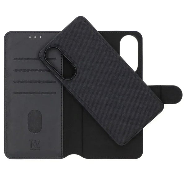 Rvelon Samsung Galaxy S25 Edge Etui 4 Kortlomme Avtakbart deksel Svart