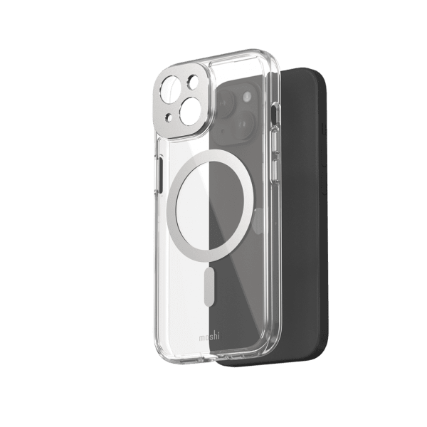 Moshi iPhone 15 Deksel iGlaze MagSafe Luna Silver
