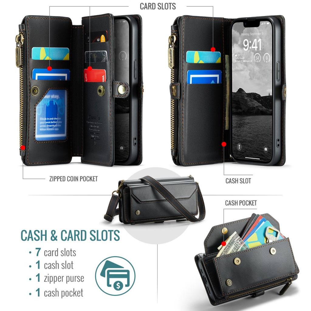 CaseMe iPhone 16e/iPhone 17e Etui C36 Series Svart