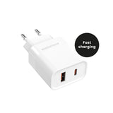 MobileFriend Laddare USB-A & USB-C 30W