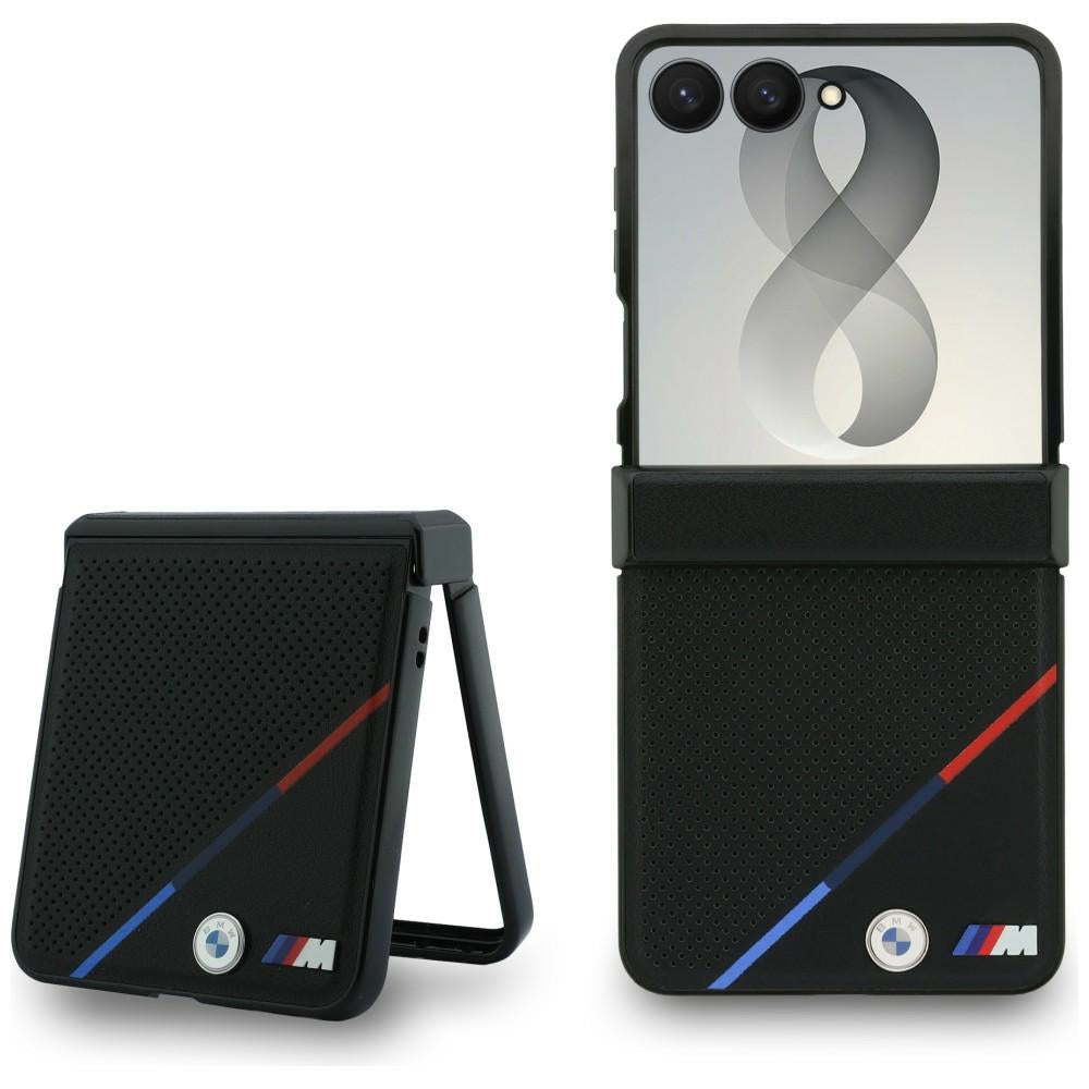 BMW Samsung Galaxy Z Flip 8 Deksel Tricolor Stripe Svart