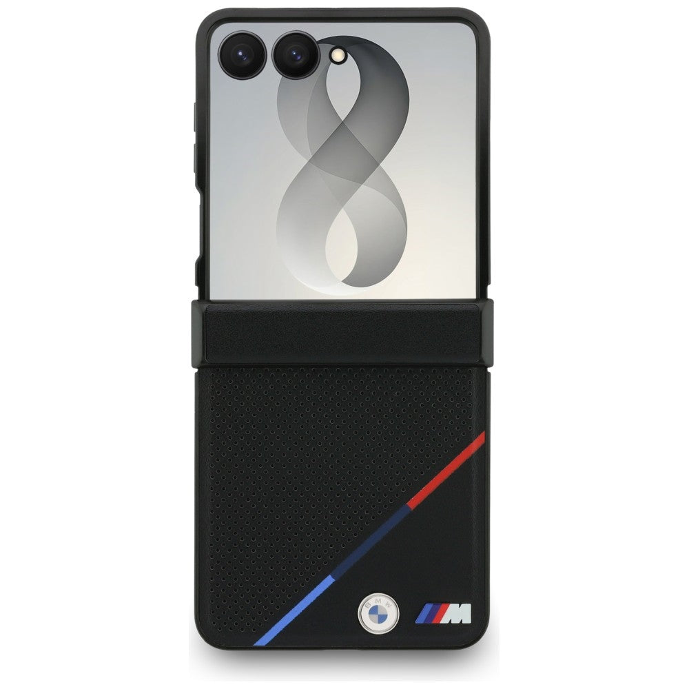 BMW Samsung Galaxy Z Flip 8 Deksel Tricolor Stripe Svart