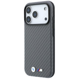 BMW iPhone 18 Pro Deksel M Carbon Metal Logo Grå