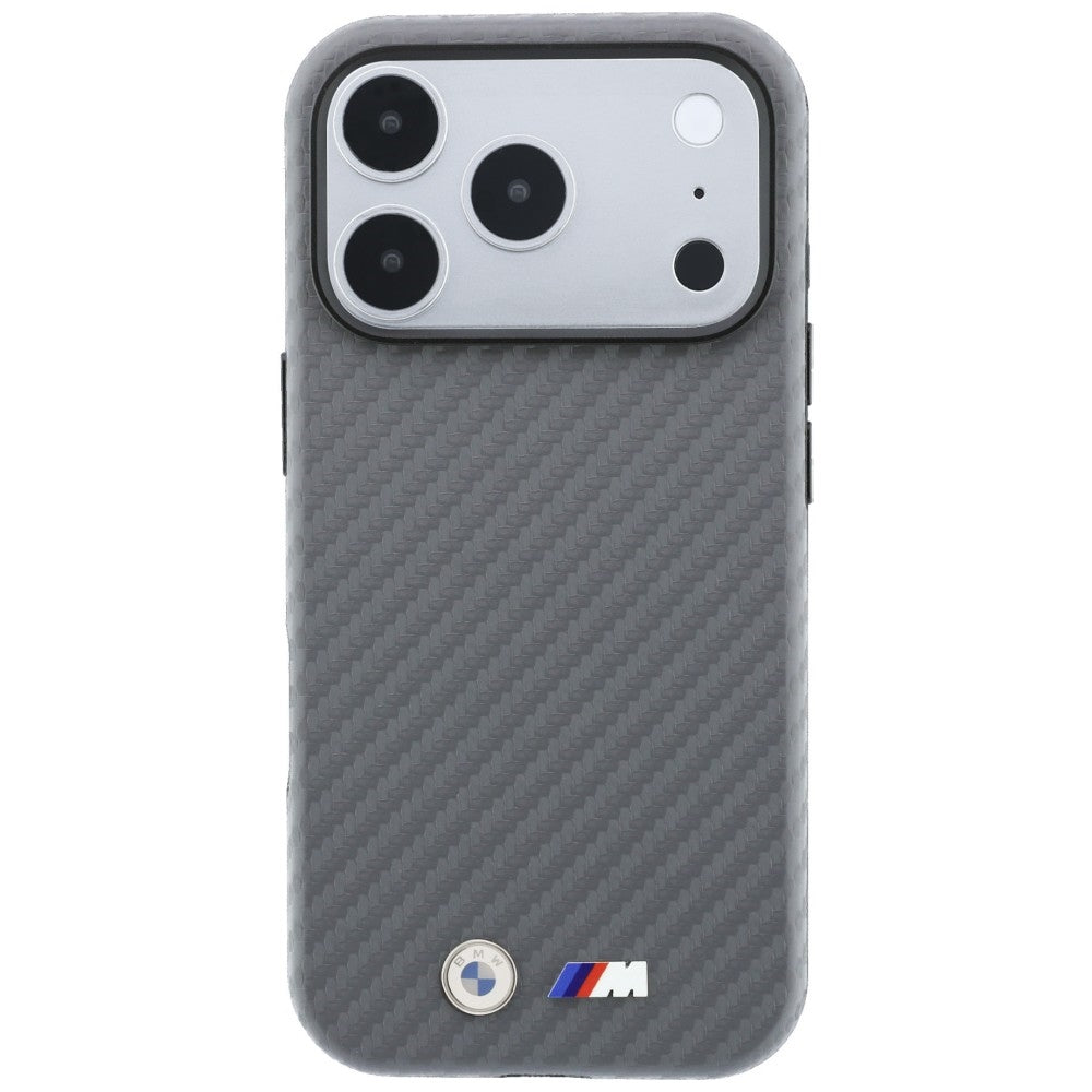 BMW iPhone 18 Pro Deksel M Carbon Metal Logo Grå