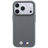 BMW iPhone 18 Pro Deksel M Carbon Metal Logo Grå