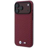BMW iPhone 17 Pro Max/iPhone 18 Pro Max Deksel M Carbon Metal Logo burgunder