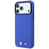 BMW iPhone 17 Pro/iPhone 18 Pro Deksel M Carbon Metal Logo Blå