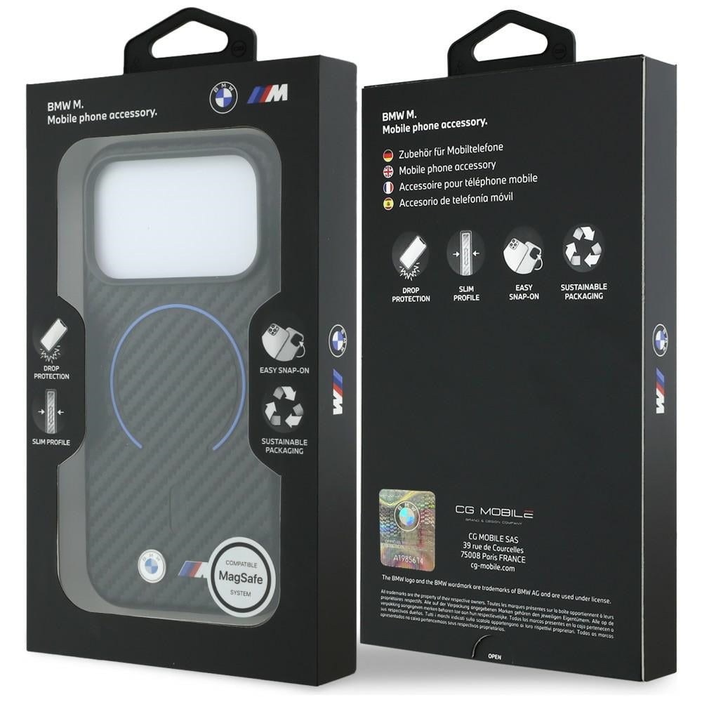 BMW iPhone 17 Pro Max/iPhone 18 Pro Max Deksel M Carbon Printed Ring Svart