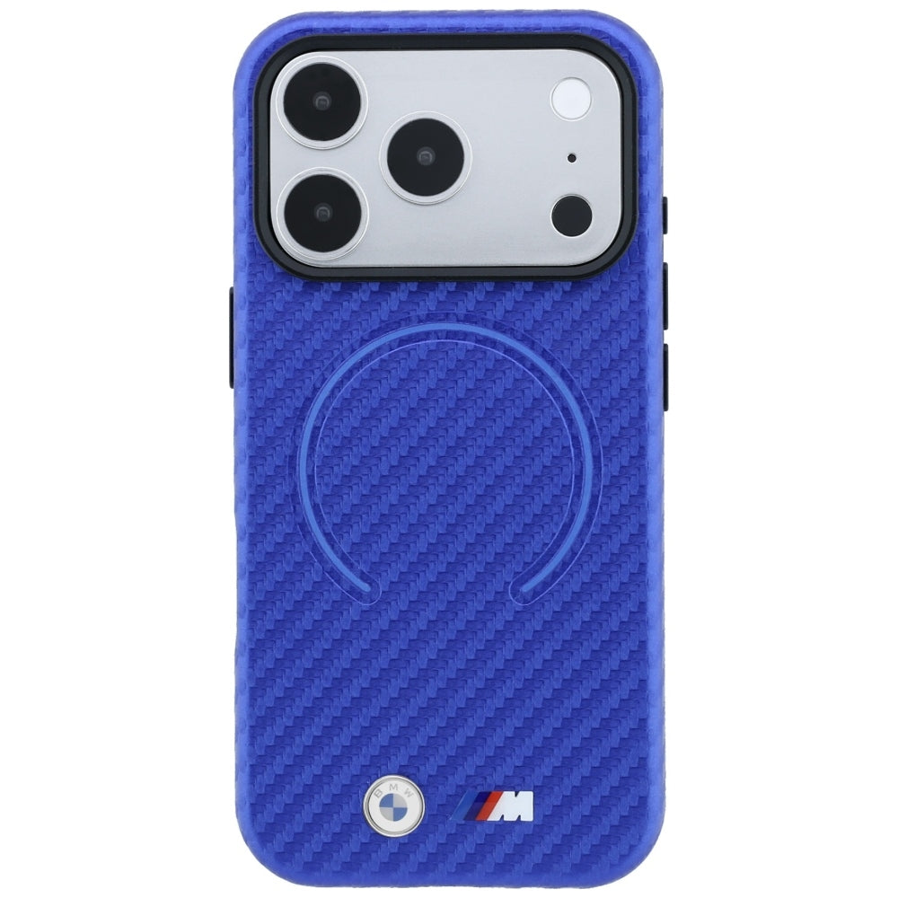 BMW iPhone 17 Pro/iPhone 18 Pro Deksel M Carbon Printed Ring Blå