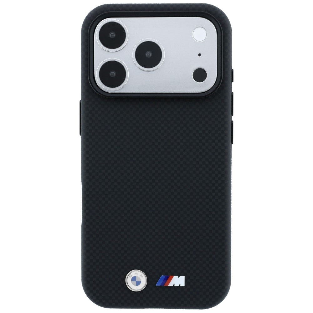 BMW iPhone 17 Pro/iPhone 18 Pro Deksel M Quadrille Kevlar med metallogo Svart